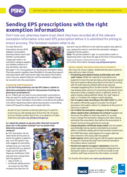 EPS exemption (Community Pharmacy England HSCIC) thumbnail